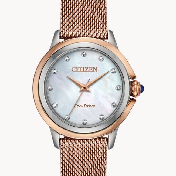 Mother of Pearl Watch ; Eco Drive - NWT main image 4